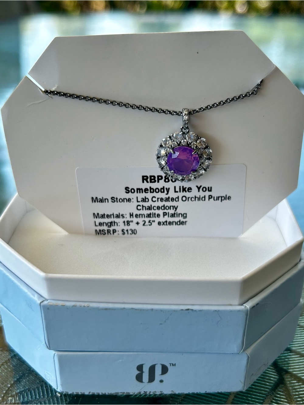 BP OG Hematite Necklace with Orchid Purple Chalcedony